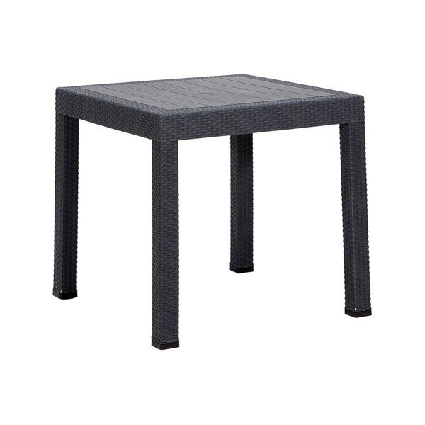 Tavolo da pranzo da giardino in plastica 80x80 cm Rattan - Floriane Garden