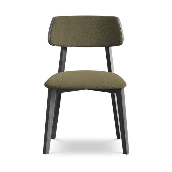 Sedia da pranzo verde in legno massiccio Niu – Makamii-image-1