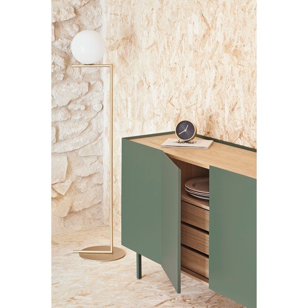 Cassettiera bassa in rovere decorato in colore verde-naturale 165x78 cm Arista - Teulat-image-4