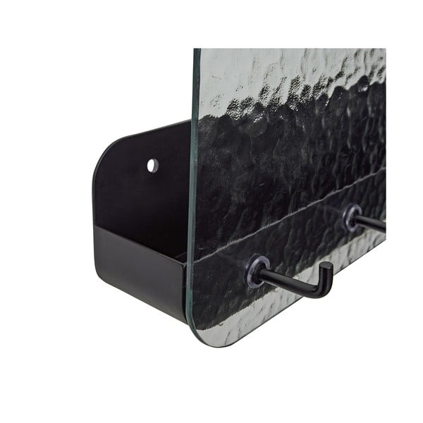 Appendiabiti da parete in metallo nero con ripiano Shack - Hübsch-image-2