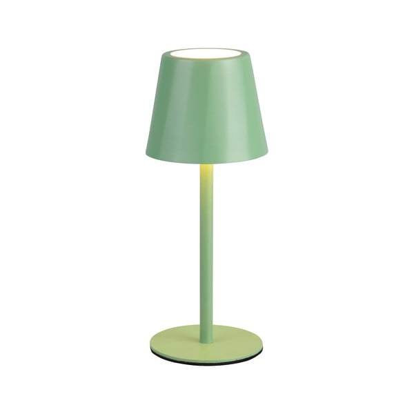 Lampada da tavolo LED verde chiaro con paralume in metallo (altezza totale 21 cm) Diaz – Trio-image-2