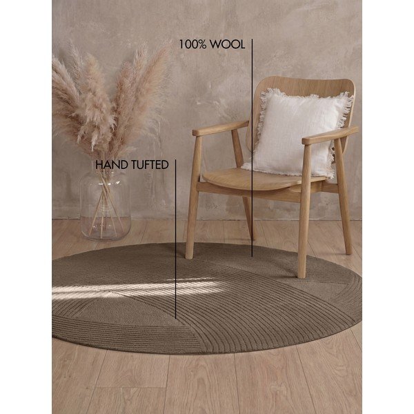 Tappeto rotondo marrone in lana ø 200 cm Kensington Victoria – Ted Baker-image-4