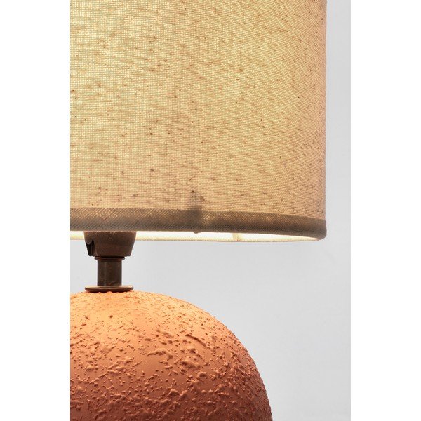 Lampada da tavolo color terracotta in ceramica con paralume in tessuto (altezza totale 32 cm) Irvin – Yes Everyday-image-3