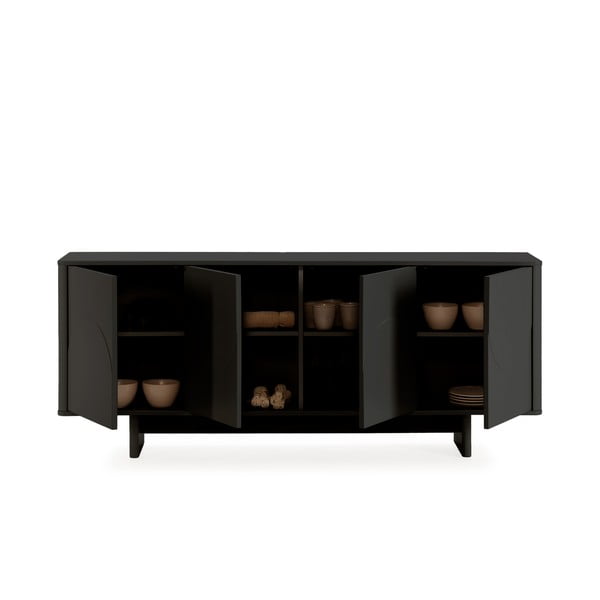 Cassettiera nera 180x75x40 cm Solei – MOME-image-1