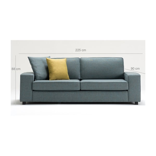 Divano blu a tre posti Doty - Balcab Home-image-1