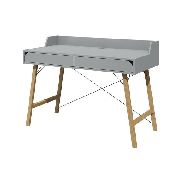 Scrivania grigia, larghezza 120 cm Lotta - BELLAMY-image-1