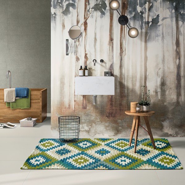 Runner lavabile verde-blu 55x190 cm Avana Oasi - Floorita-image-1
