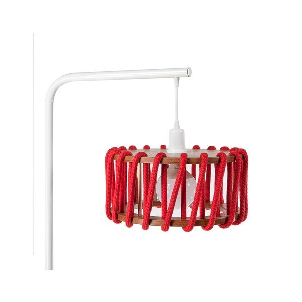 Lampada da terra con struttura bianca e piccolo paralume rosso Macaron - EMKO-image-2