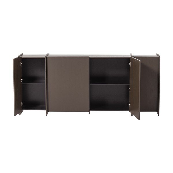 Credenza marrone scuro con effetto frassino 200x85x44 cm Brock – WOOOD-image-3