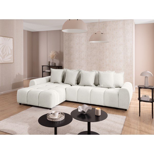 Divano angolare bianco (con penisola a sinistra/con chaise lounge) Albane  – Ropez-image-1