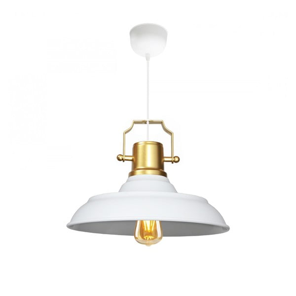 Lampadario bianco con paralume in metallo ø 25 cm Tarsus – Opviq lights