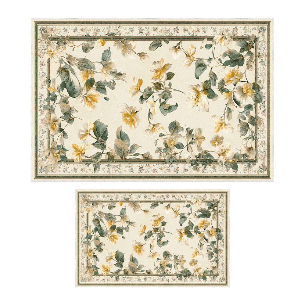 Set di tappetini per il bagno beige 2 pz 60x100 cm – Foutastic | Tappeti per il bagno