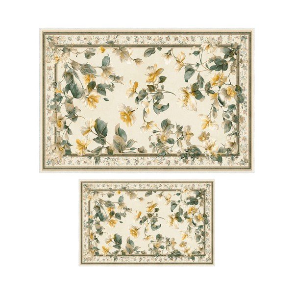 Set di tappetini per il bagno beige 2 pz 60x100 cm – Foutastic