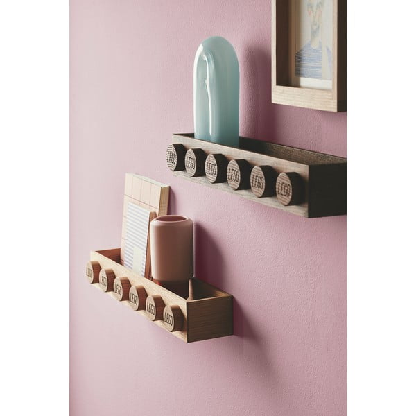 Scaffale da parete per bambini in legno di quercia tinto scuro Wood - LEGO®-image-1