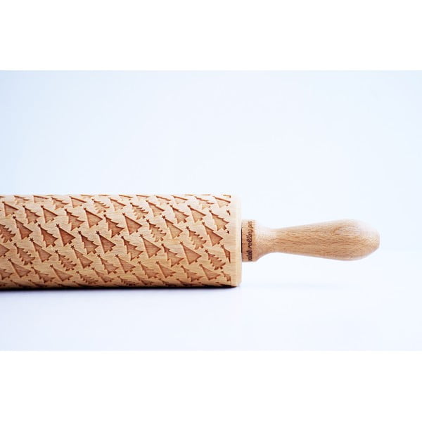 Rullo di pasta in legno con rilievi natalizi Trees - Valek-image-3