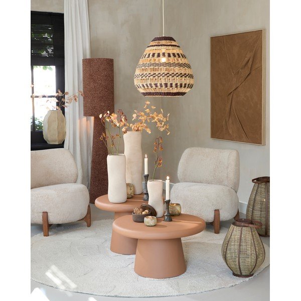 Tavolino da salotto rotondo color terracotta ø 70 cm Kulona – Light & Living-image-1