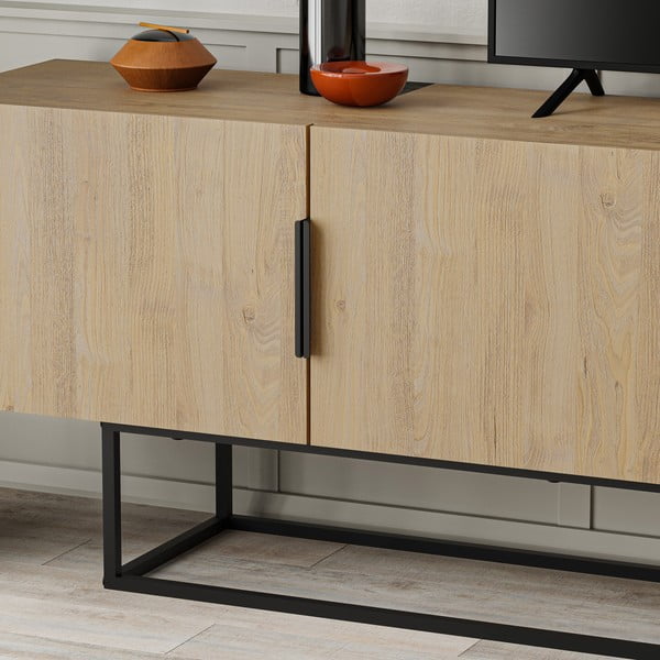 Tavolo TV in rovere colore naturale 200x55 cm Titan - Marckeric-image-4