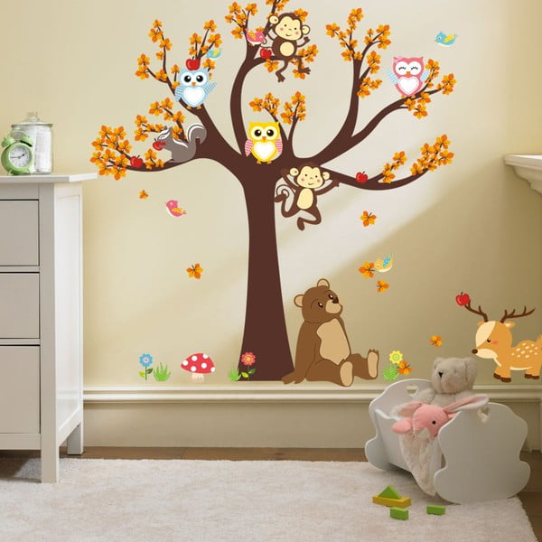 Adesivo murale Albero con animali Gian Tree - Ambiance