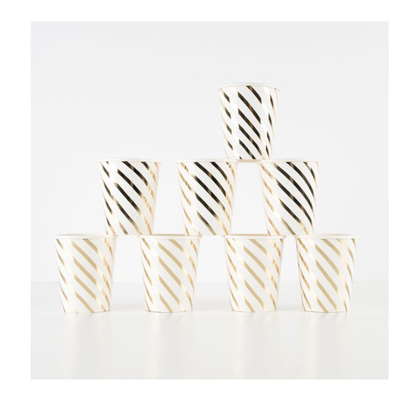 Bicchieri di carta monouso in set da 8 Gold Swirl - Meri Meri-image-4