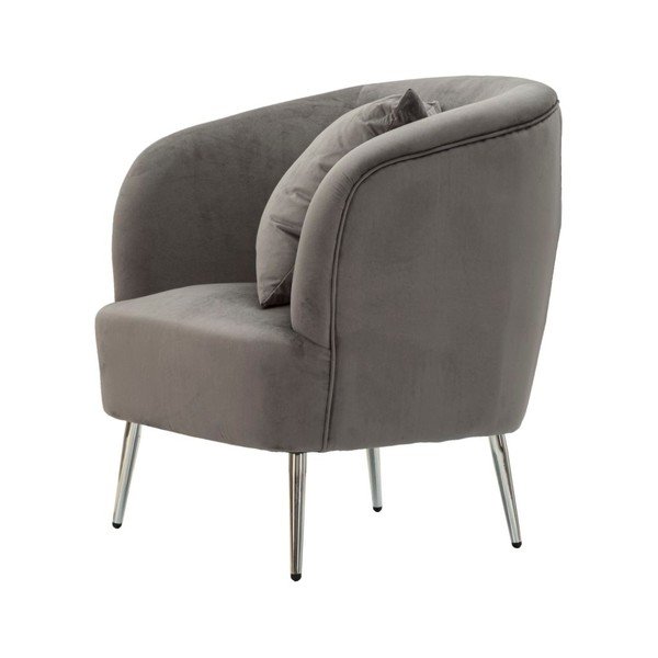 Poltrona grigia con poggioli/con gambe con rivestimento in velluto Silvery – Mauro Ferretti-image-3