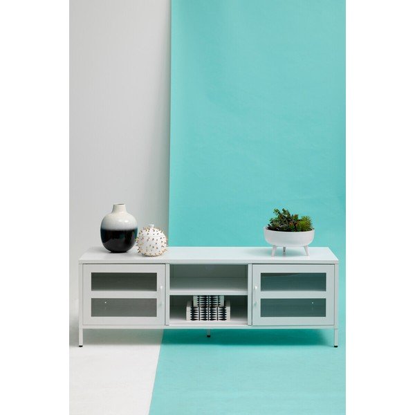 Mobile TV bianco in acciaio 150x50x45 cm Acier – Premier Housewares-image-3