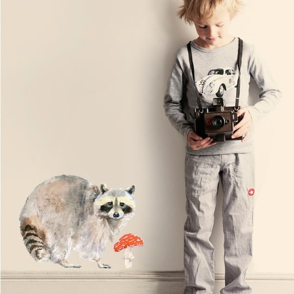 Adesivo Raccoon rimovibile, 40 x 30 cm - Chocovenyl