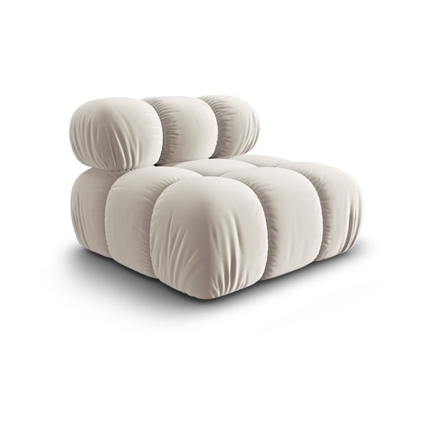 Parte divano componibile beige (solo con parte centrale) con rivestimento in velluto Bellis – Micadoni -image-3