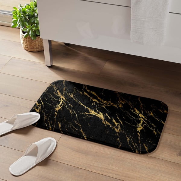 Tappetino per il bagno nero/dorato 45x75 cm Aquamarbre – douceur d'intérieur-image-1