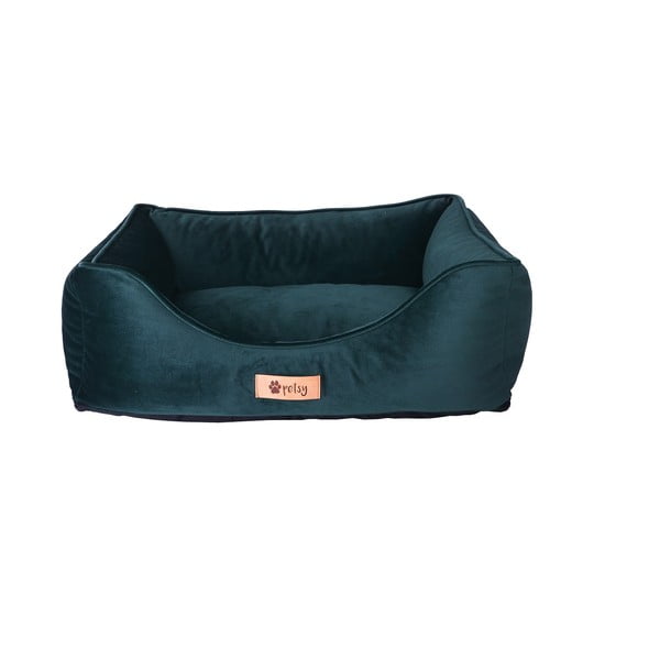 Letto in velluto verde scuro 55x42 cm Royal - Petsy