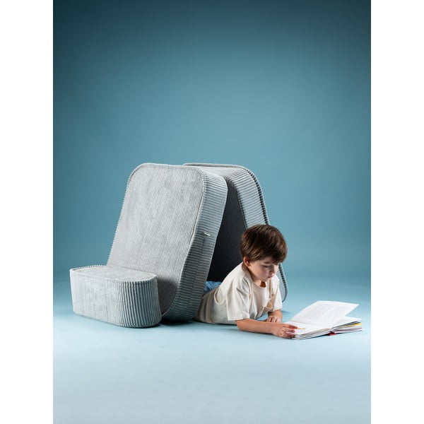 Poltrona per bambini color menta con rivestimento in velluto a coste Flip – Wigiwama-image-1