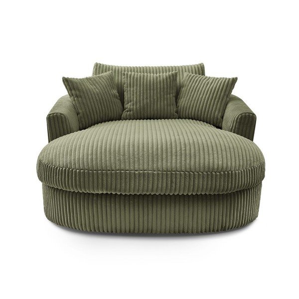 Poltrona verde con rivestimento in velluto a coste Belem – Bobochic Paris-image-3