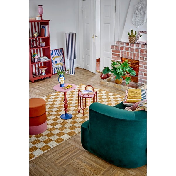 Tappeto beige e color ambra in cotone 140x200 cm Chola – Bloomingville-image-1