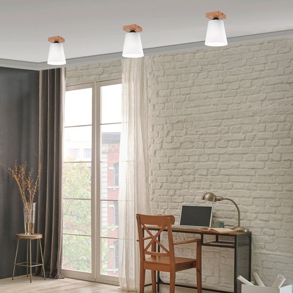 Lampada da soffitto bianca con paralume in tessuto ø 15 cm Lula - LAMKUR-image-1