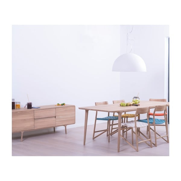 Cassettiera TV in legno massiccio di quercia Fawn - Gazzda-image-2