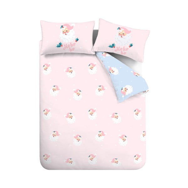 Set copripiumino e federa rosa per letto matrimoniale 200x200 cm Vintage Christmas Santa – Catherine Lansfield