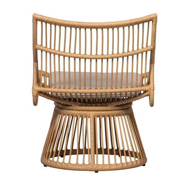 Poltrona da esterno di colore naturale in rattan artificiale Alatna – WOOOD-image-4