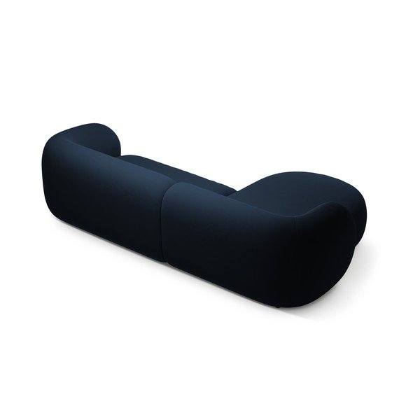 Divano angolare blu (con penisola a sinistra/con chaise lounge) con rivestimento in velluto Kate – Micadoni -image-2