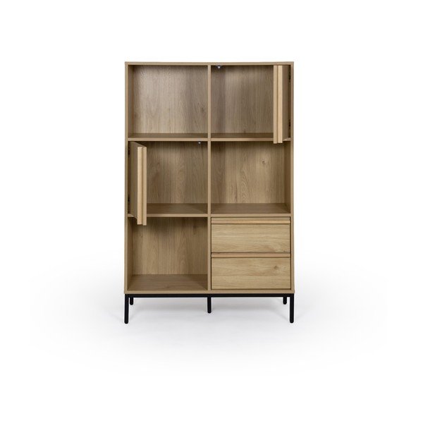 Libreria di colore naturale con effetto rovere 90x139x40 cm Luc – Marckeric-image-3