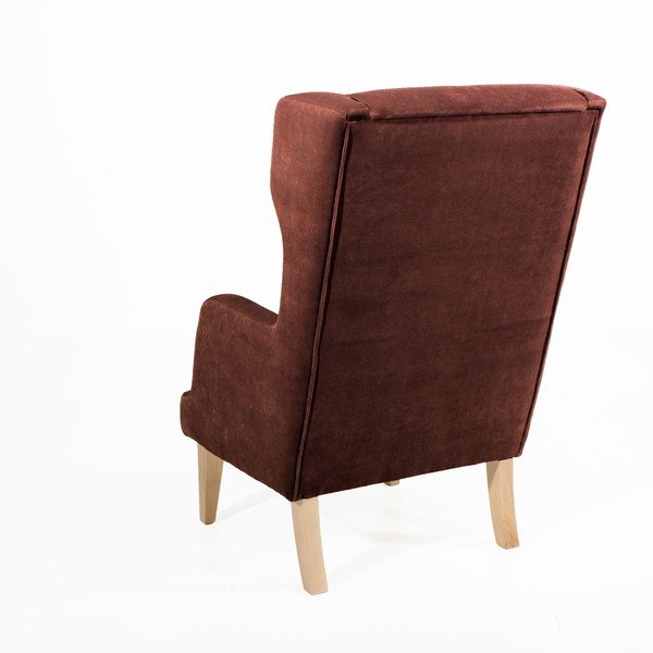Hnědé křeslo ušák Max Winzer Bennet Suede-image-3