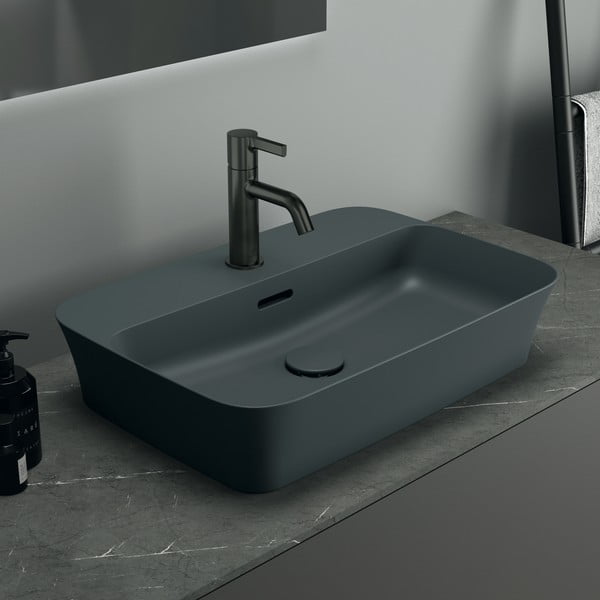 Lavabo in ceramica grigia 55x38 cm Ipalyss - Ideal Standard-image-1