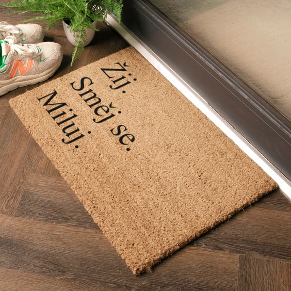 Zerbino in cocco 40x60 cm Žij a Miluj - Artsy Doormats-image-1