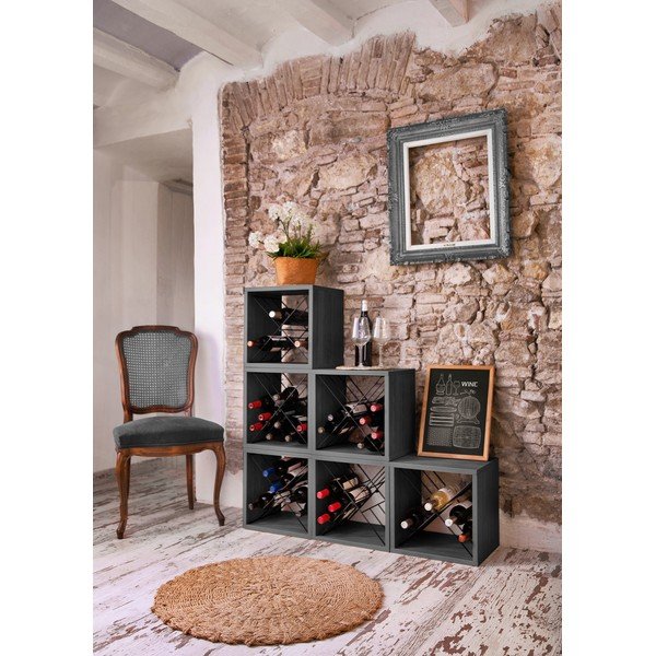 Portabottiglie nero per 12 bottiglie - Compactor-image-1