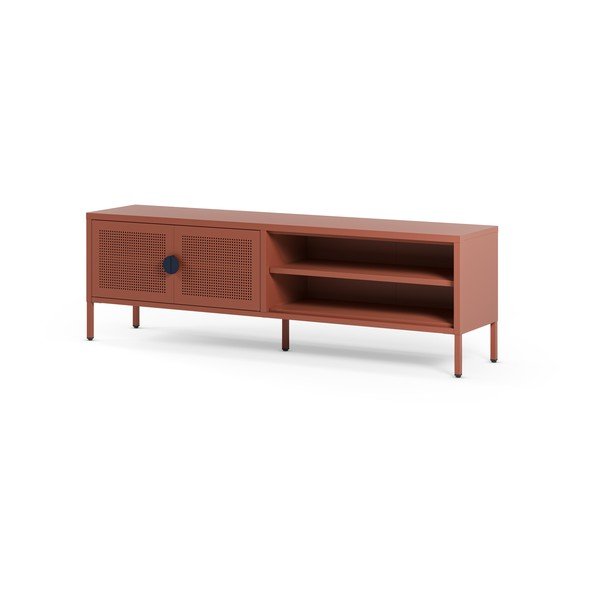 Mobile TV color terracotta in metallo 160x50x35 cm Sayla – Marckeric-image-4