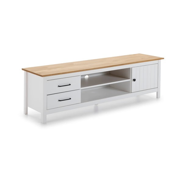 Mobile TV bianco in legno di pino 158x47 cm Miranda - Marckeric-image-2