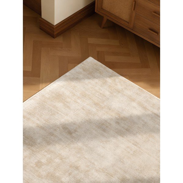 Tappeto avorio in viscosa tessuto a mano 120x180 cm Noemi – Vikosa-image-1