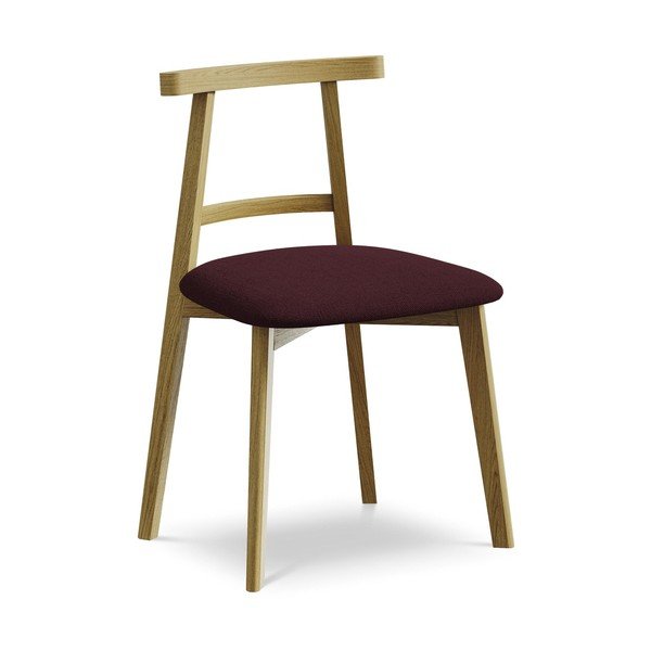 Sedia da pranzo burgundy in legno massiccio Ohelo – Makamii