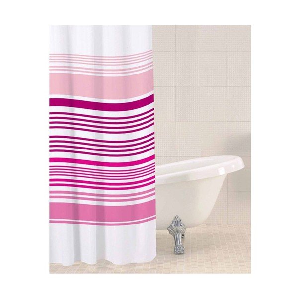Sprchový závěs Raspberry Stripe, 180x180 cm