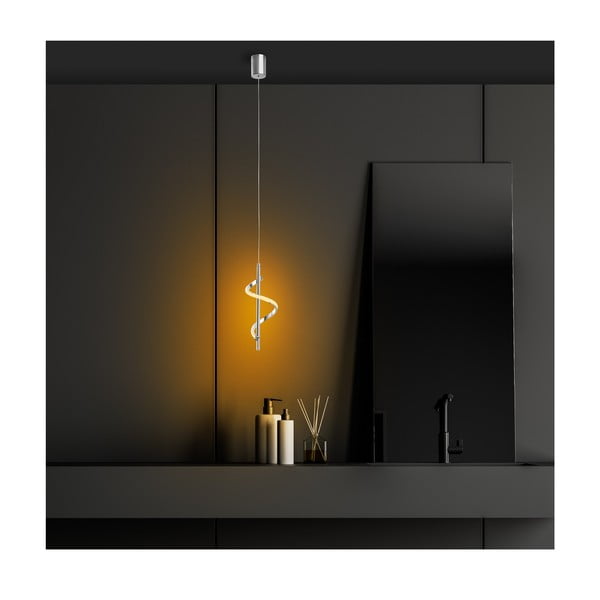 Lampadario LED argentato ø 16 cm Likma – Opviq lights-image-3