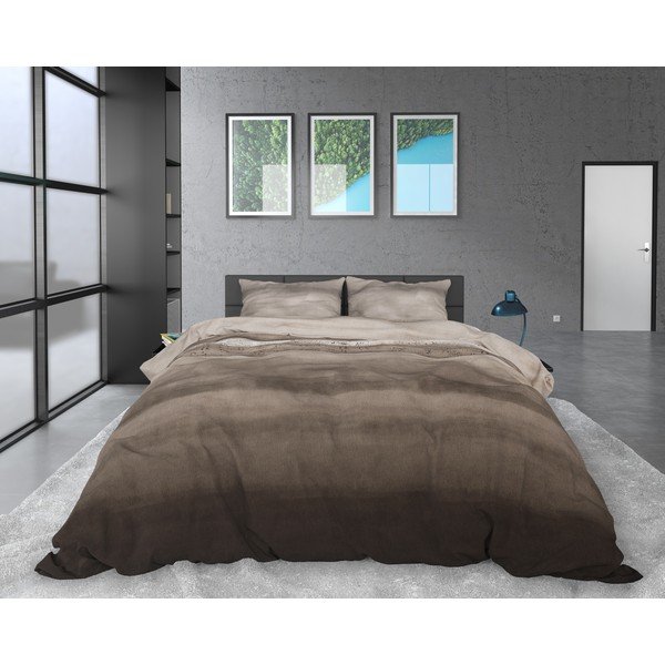 Biancheria da letto singola in flanella marrone Marcus Taupe, 140 x 220 cm - Sleeptime-image-2