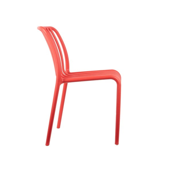 Sedia da pranzo rosso chiaro in plastica Glee – Leitmotiv-image-1